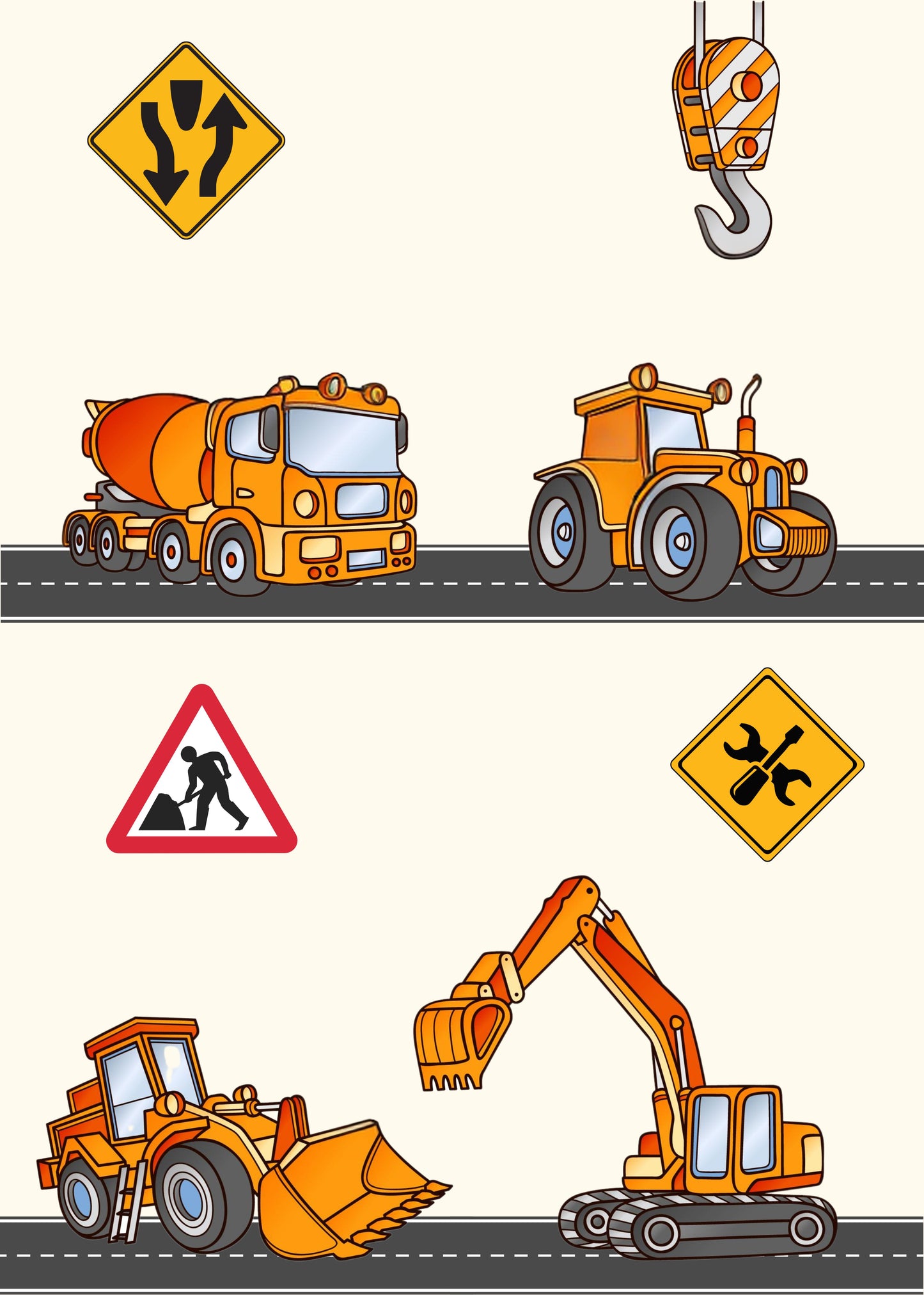 Construction Vehicle Party Cutouts