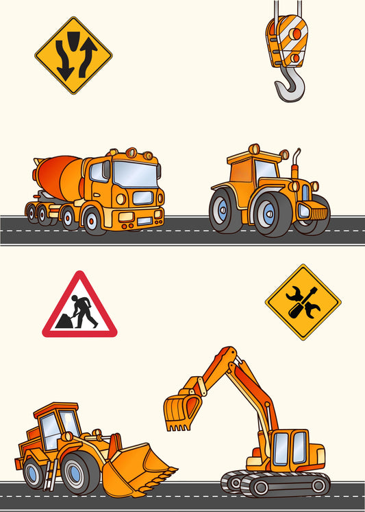 Construction Vehicle Party Cutouts